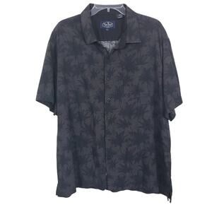 Nat Nast Luxury Shirt XL Originals Black Silk Blend Hawaiian Palm Trees Disco